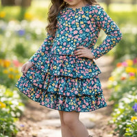 Floral printed top & skort