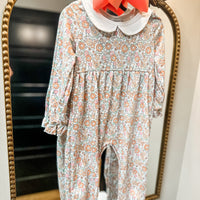 Floral collar romper