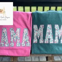 Green Floral MAMA appliqué