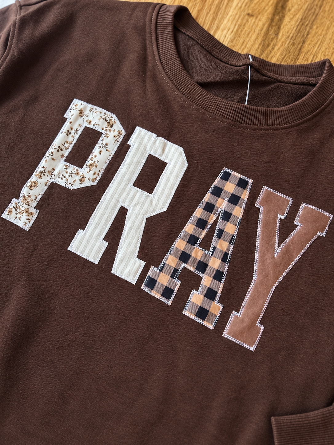 Brown PRAY sweatshirt