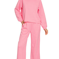 Pink long sleeve pant set