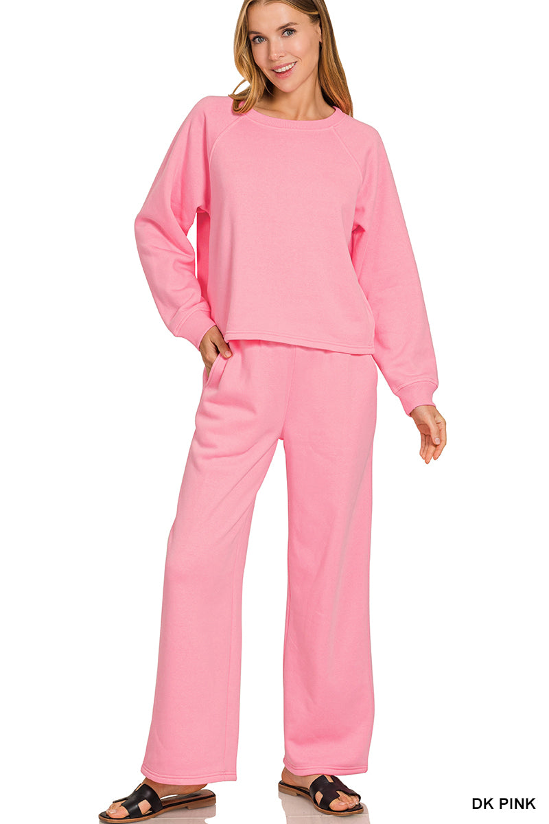 Pink long sleeve pant set