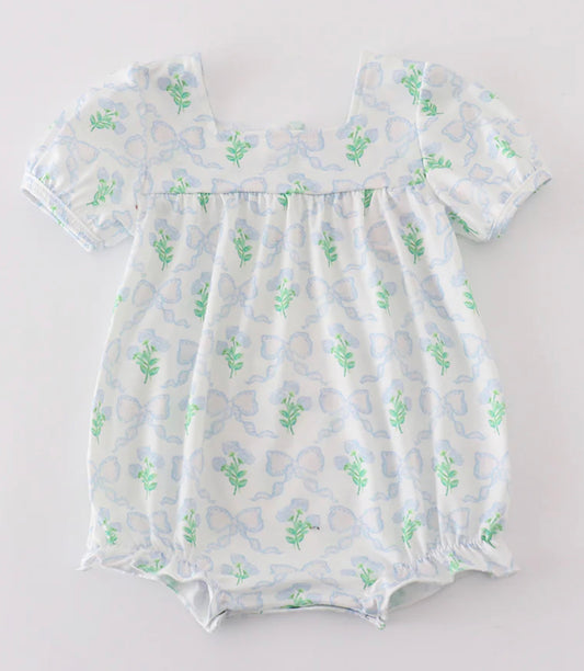 Green floral & bow bubble