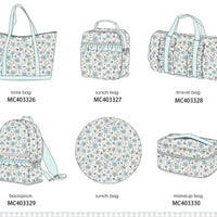 Blue floral duffle