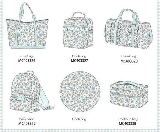 Blue floral duffle
