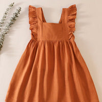 Carmel linen girls dress