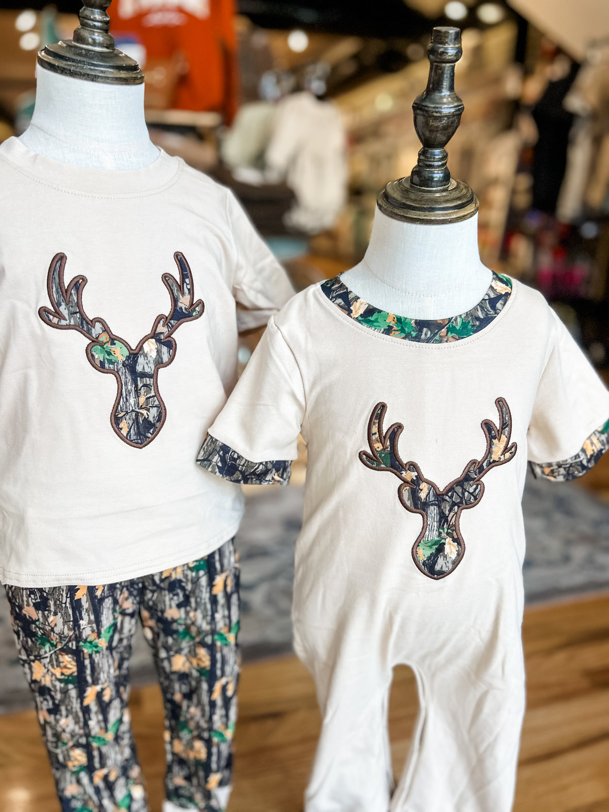 Deer camo boys romper