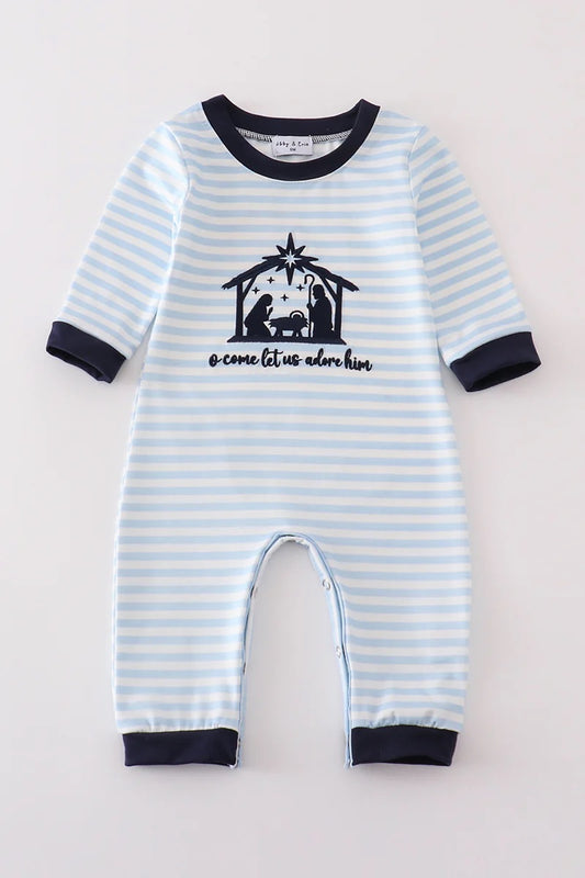 Come let us adore him boys romper