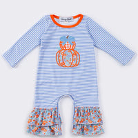 Striped floral pumpkin romper