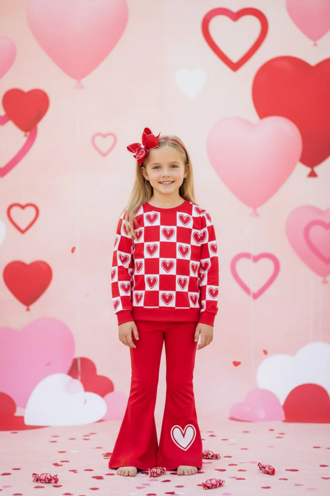 Red hearts outfit