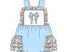 Blue floral ruffle bow bubble