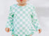 Green checkered swim Rashguard