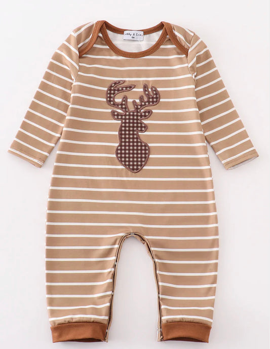 Antler striped romper