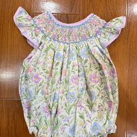 Floral smocked sibling