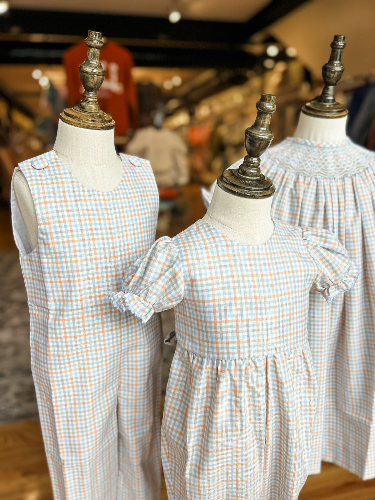 Fall gingham boys longall