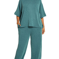 Plus teal pant set