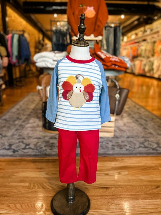 Striped Turkey pant set 2T