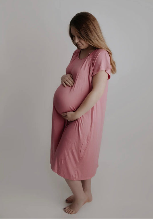 Labor Gown- Rose