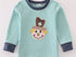 Navy scarecrow appliqué top