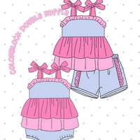 Colorblock ruffle set