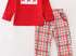 Red Santa plaid jogger set