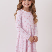 Pink bow bamboo dress