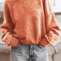 Orange acid wash sweatshirt - M