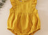 Mustard linen girls ruffle bubble
