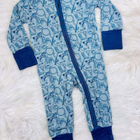 Blue western bamboo zippy