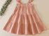 Pink tiered ruffle linen dress