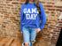 Blue oversized corded sweatshirt