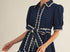 Navy trim accent dress