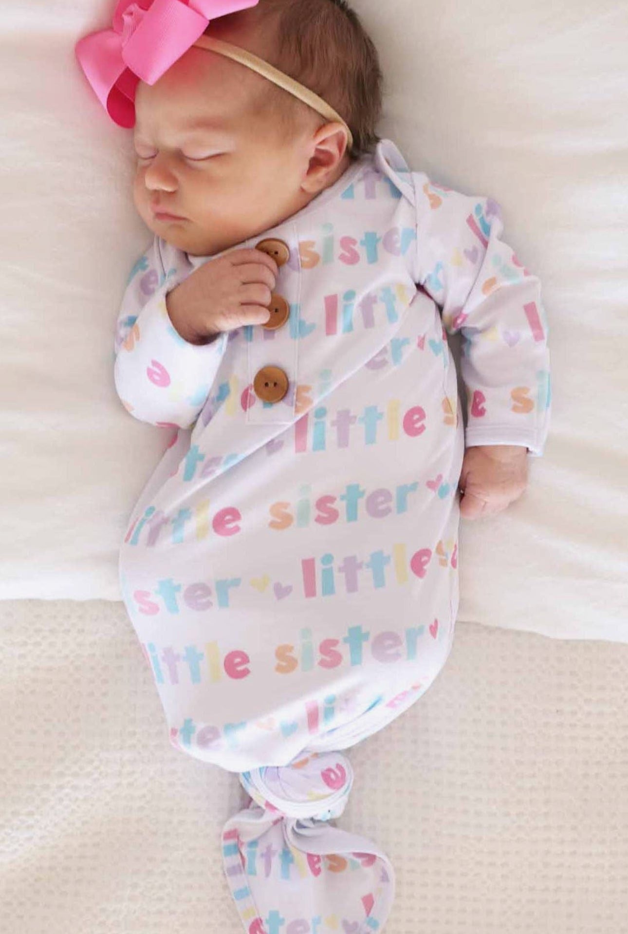 Little sister knot gown + hat set bamboo