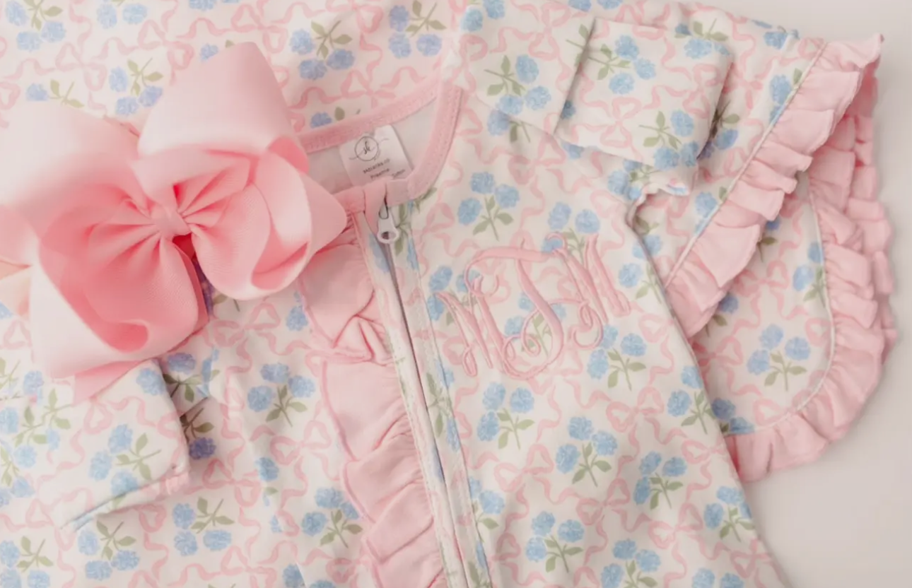 Floral zippy footie - NB