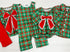 Christmas bow plaid girl bubble set