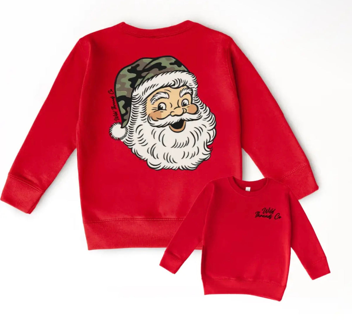 Red camo Santa crewneck