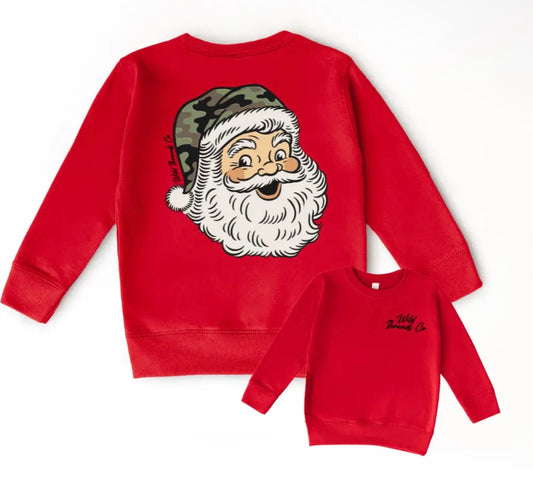 Red camo Santa crewneck