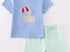 Blue Puppy Beach Short Set