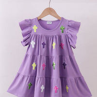 Lavender cross sequin dress