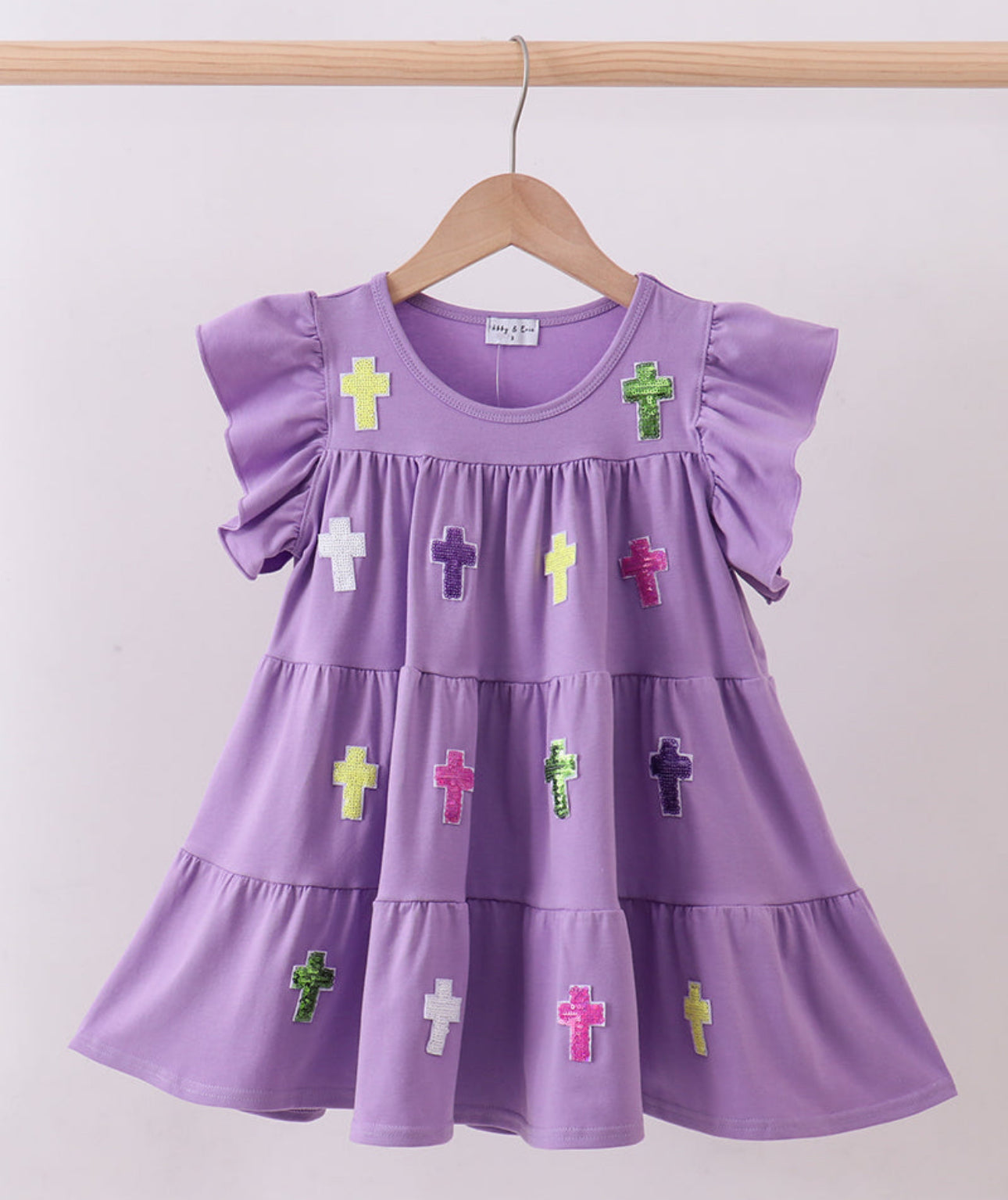 Lavender cross sequin dress