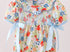 Red floral smocked bubble