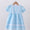 Blue cross lace embroidered dress