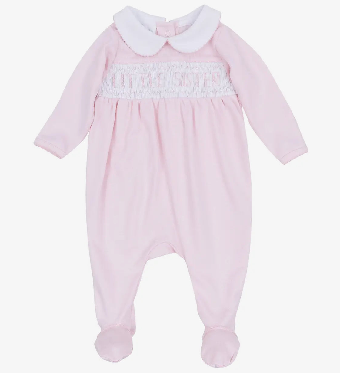 Little sister smocked footies
