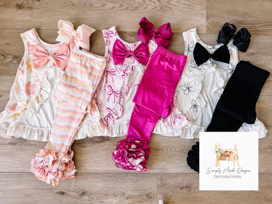 Butterfly bow back legging set- 2T