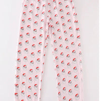 Pink Santa adult pajama pants
