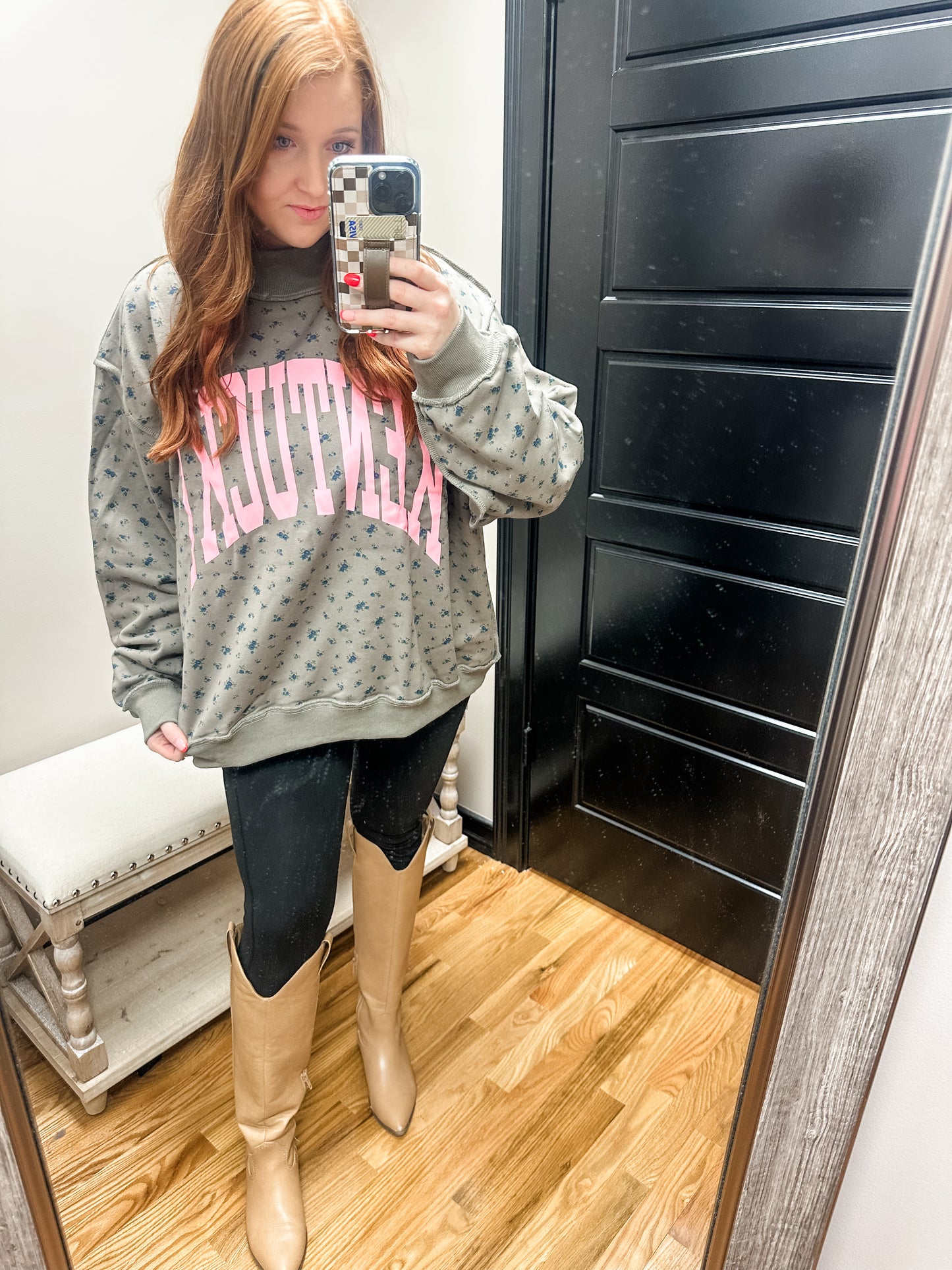 Reversible pink KY Mock neck