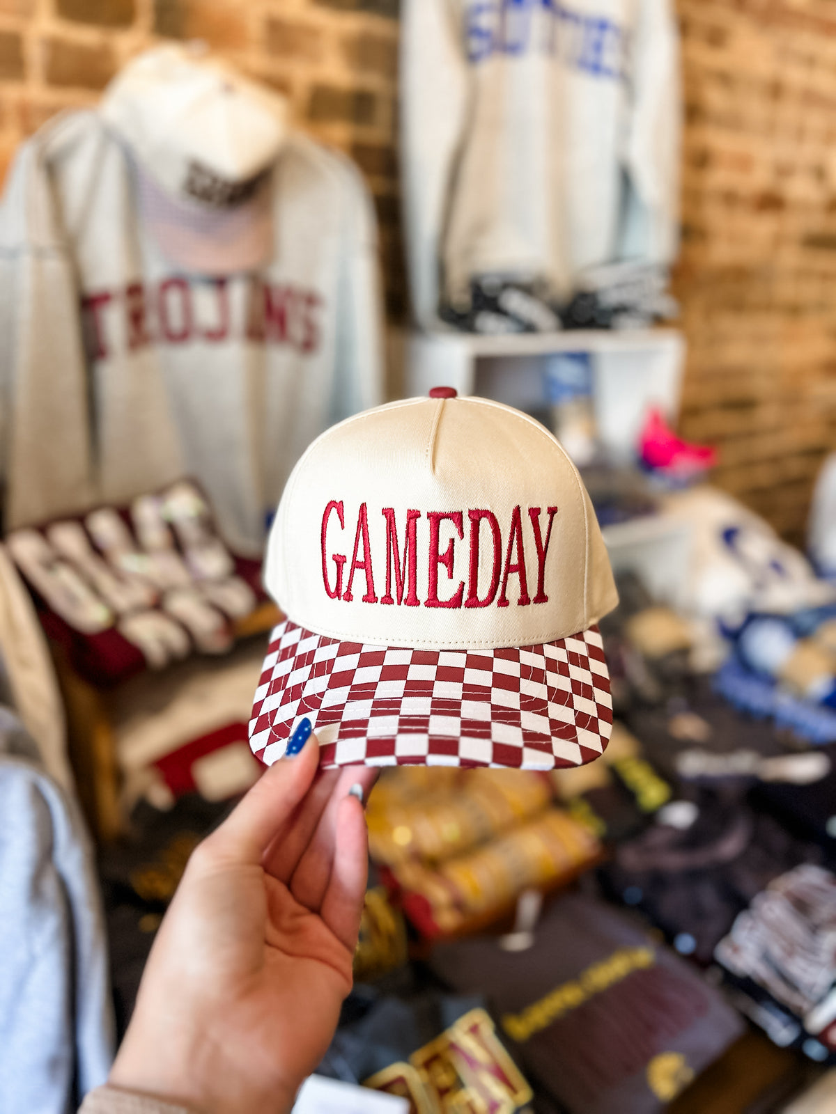 Game day checkered hat