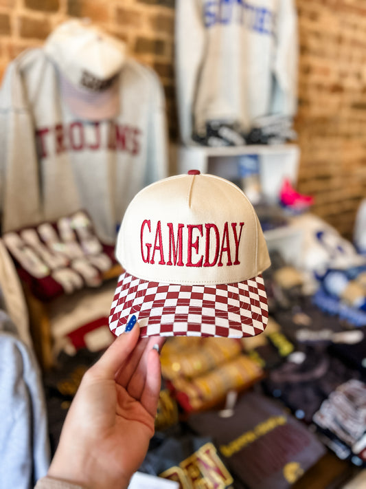 Game day checkered hat