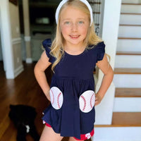 Girls Appliqué baseball set