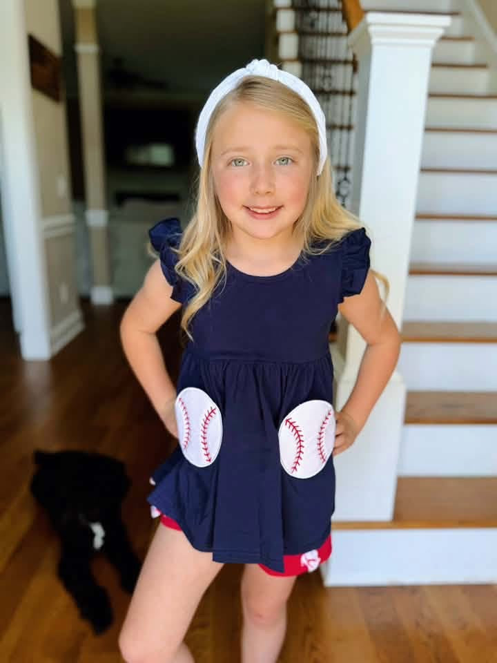 Girls Appliqué baseball set